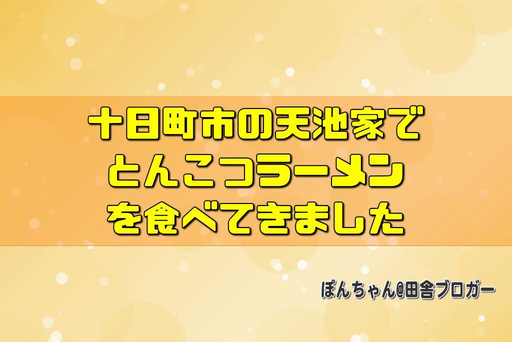 十日町市の天池家でとんこつラーメンを食べてきました