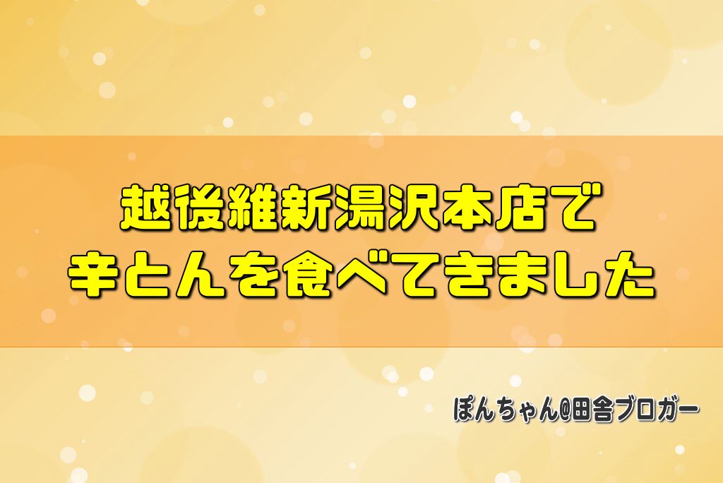 越後維新湯沢本店で辛とんを食べてきました